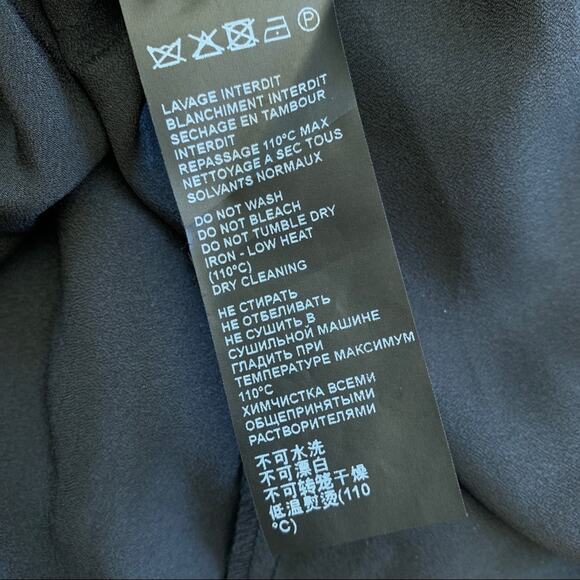 NEW The Kooples Chiffon Lace Up Mini Dress (Sz XXS) Fit-And-Flare Black - Picture 14 of 14